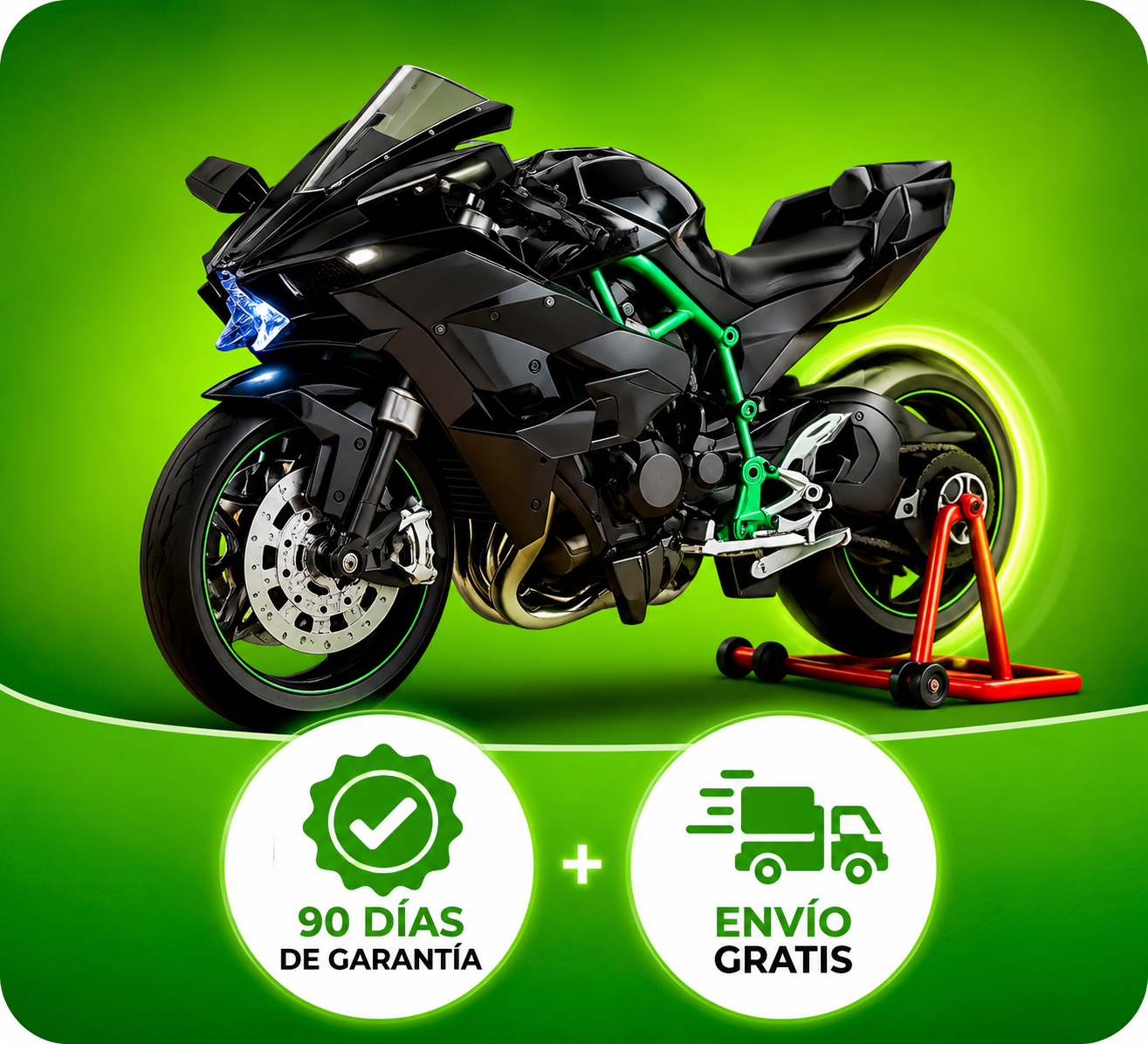 KAWASAKI NINJA HR2 WITH SMOKE, LIGHTS AND SOUND